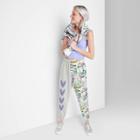 Women's High-rise Fleece Sweatpants - Wild Fable Almond/gray Graffiti Xxs