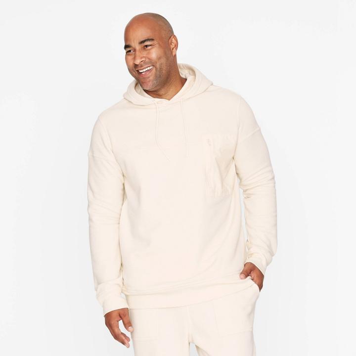 Men's Tall Relaxed Fit Hoodie Sweatshirt - Goodfellow & Co White