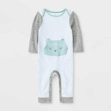 Baby Boutique Long Sleeve Rompers - Cloud Island Turquoise Newborn, Kids Unisex, Blue