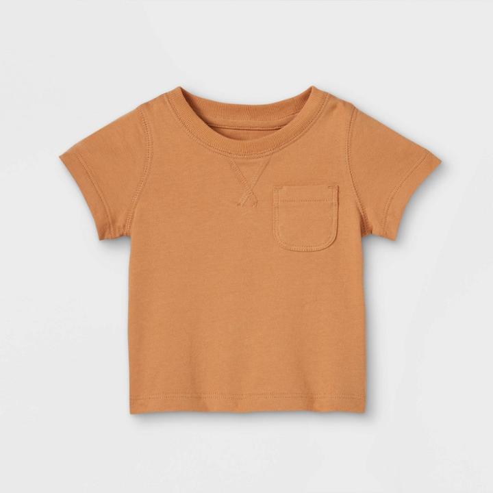 Baby Knit Short Sleeve T-shirt - Cat & Jack Brown Newborn