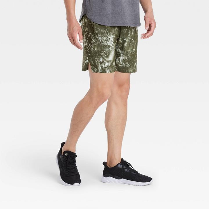 Men's 7 Printed Unlined Run Shorts - All In Motion Olive