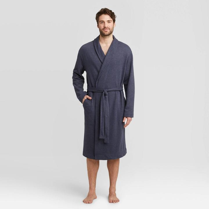 Men's French Terry Robe - Goodfellow & Co Navy