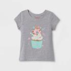 Toddler Girls' Birthday Cupcake Short Sleeve Graphic T-shirt - Cat & Jack Heather Gray
