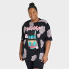 Women's Slash Plus Size Oversized Short Sleeve Graphic T-shirt - 1x, Green/black