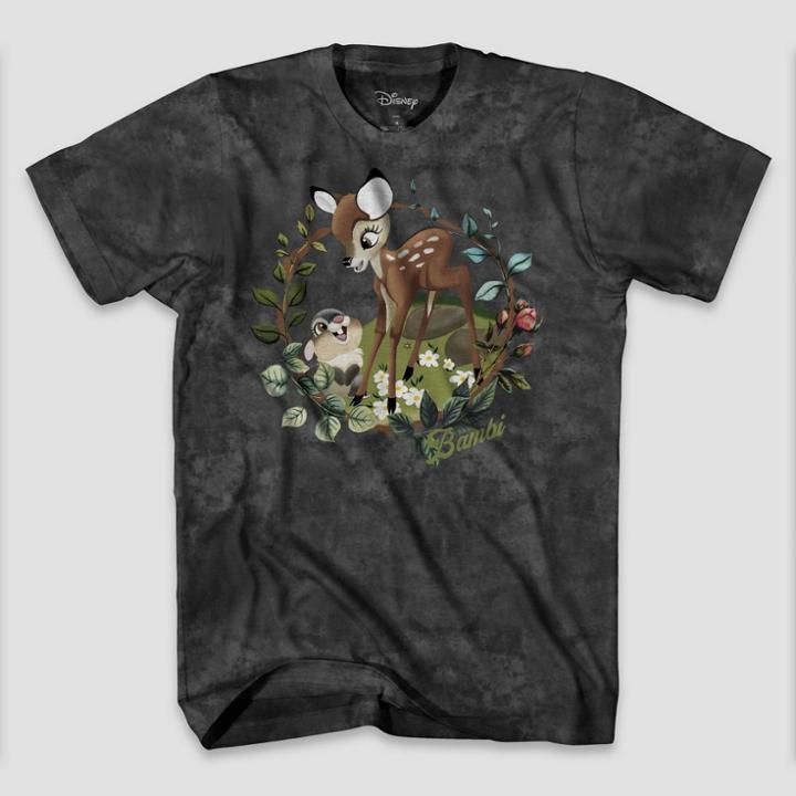 Men's Disney Bambi Short Sleeve Graphic T-shirt - Black Wash