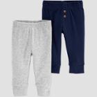 Baby Boys' 2pk Pull-on Pants - Just One You Made By Carter's Navy/gray Newborn