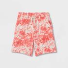 Kids' Mid-length Tie-dye Shorts - Cat & Jack Coral Pink
