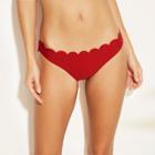 Women's Scallop Cheeky Bikini Bottom - Xhilaration Red
