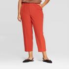 Women's Plus Size Straight Fit Pleated Trouser - A New Day Red