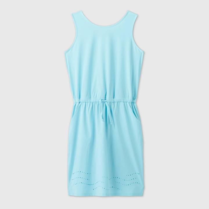 Girls' Stretch Woven Dress - All In Motion Aqua Xs, Girl's, Blue