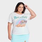 Warner Bros. Women's Rick And Morty Plus Size Space Ship Short Sleeve Graphic T-shirt - White