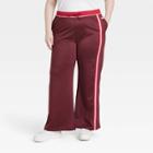 Women's Coca-cola Plus Size Graphic Wide Leg Track Pants - Red