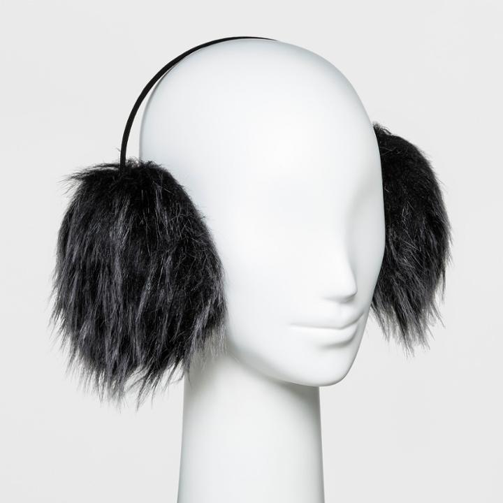 Women's Faux Fur Earmuff - Wild Fable Black