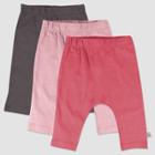 Honest Baby 3pk Organic Cotton Harem Pants - Pink Newborn