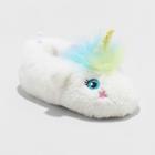 Toddler Boys' Raylee Unicorn Slipper - Cat & Jack White