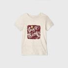 Toddler Boys' 'give Thanks' Graphic Short Sleeve T-shirt - Cat & Jack Cream