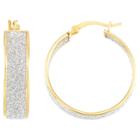Target 18kt Gold Over Silver Inside Out Glitter Hoop Earring-yellow Gold, Girl's,