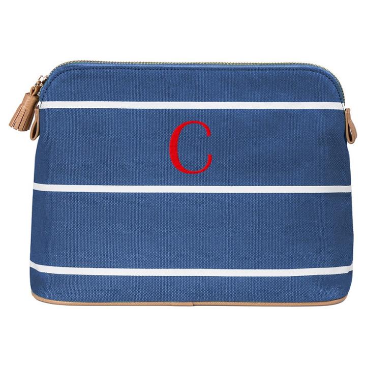 Cathy's Concepts Personalized Blue Striped Cosmetic Bag - C