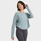 Women's Long Sleeve Crop Top - All In Motion Teal
