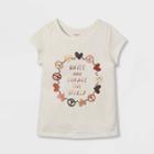 Toddler Girls' Adaptive 'unite The World' Short Sleeve T-shirt - Cat & Jack Cream