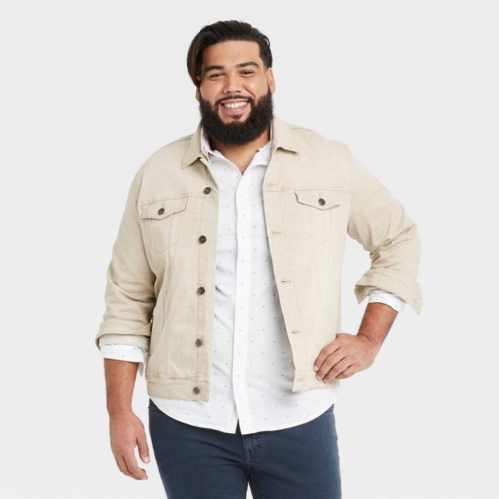 Men's Big & Tall Trucker Jacket - Goodfellow & Co British Khaki