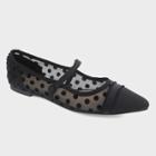 Women's Nellie Polka Dot Mary Jane Ballet Flats - Who What Wear Black