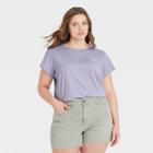 Women's Plus Size Short Sleeve T-shirt - Universal Thread Light Purple