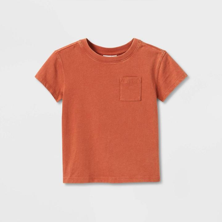 Toddler Solid Short Sleeve T-shirt - Cat & Jack Brown