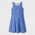Girls' Heart Print Knit Dress - Cat & Jack Blue