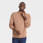 Men's Standard Fit High Neck Zip-up Sweatshirt - Goodfellow & Co Brown