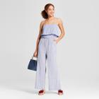 Women's Striped Jumpsuit - A New Day Blue/white