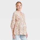 3/4 Sleeve Peasant Woven Maternity Blouse - Isabel Maternity By Ingrid & Isabel Light Yellow Floral