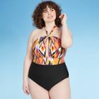Women's Plus Highneck Twist One Piece Swimsuit - Sea Angel Multi 1x, Women's, Size: 1xl,