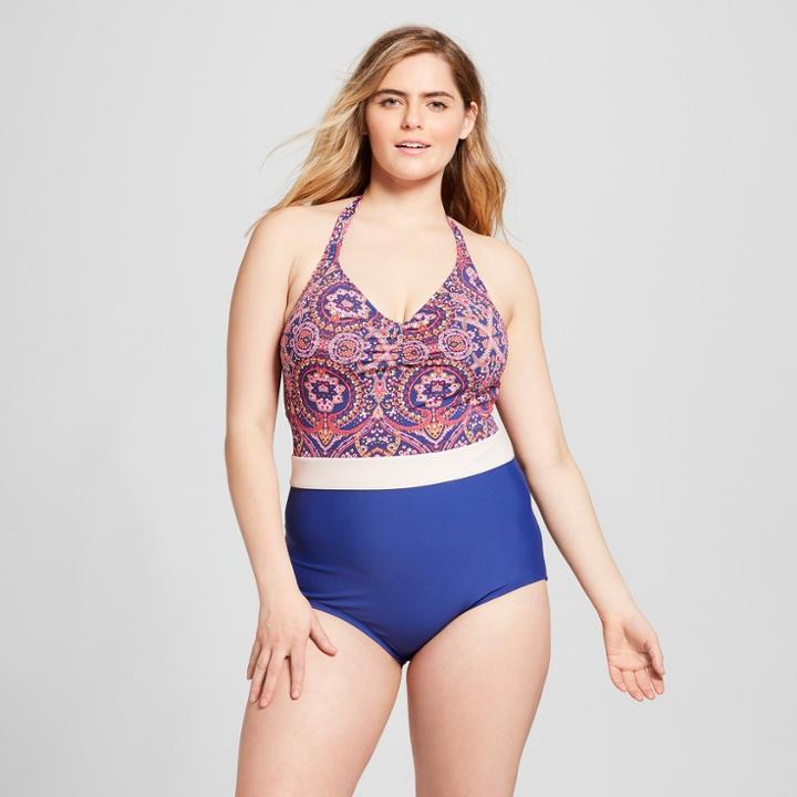 Sea Angel Women's Paisley Halter One Piece - Maroon