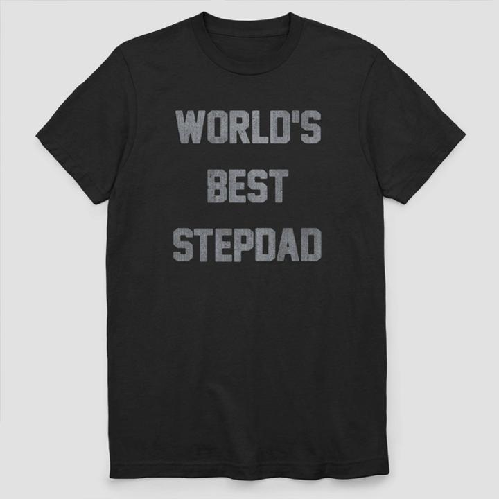 Fifth Sun Men's World's Best Stepdad Short Sleeve Graphic T-shirt - Black