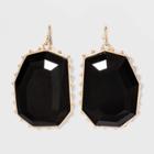 Gold With Black Glass Beaded Drop And Statement Earrings - A New Day Black