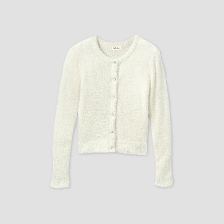 Girls' Dressy Eyelash Cardigan - Cat & Jack Cream