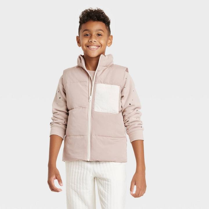 Kids' Puffer Vest - Cat & Jack Beige