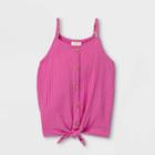 Girls' Button-front Woven Tank Top - Cat & Jack Pink