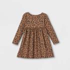 Toddler Girls' Long Sleeve Dress - Cat & Jack Brown/black