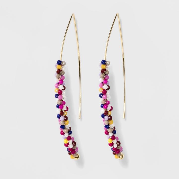 Sugarfix By Baublebar Delicately Beaded Drop Earrings, Girl's, Multicolor Rainbow