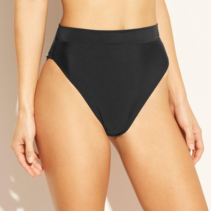 Women's High Leg High Waist Bikini Bottom - Xhilaration Black M,