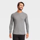 Hanes Premium Men's Henley Long Sleeve Pajama Shirt - Charcoal Gray