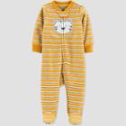 Baby Boys' Tiger Fleece Footed Pajama - Just One You Made By Carter's Gold Newborn