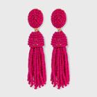 Sugarfix By Baublebar Polished Beaded Tassel Earrings - Neon Pink