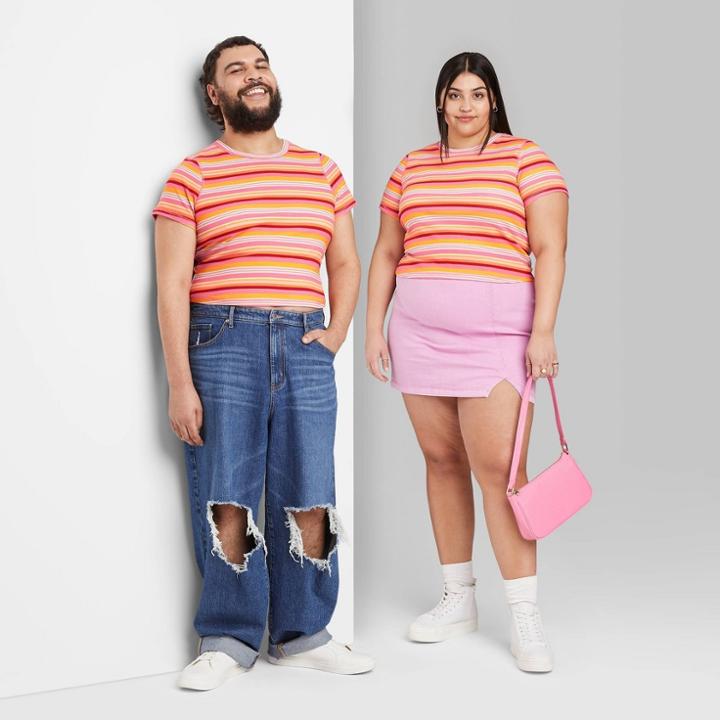 Plus Size Short Sleeve Fitted T-shirt - Wild Fable Pink