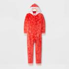 Girls' Hooded Blanket Sleeper Pajama Jumpsuit - Cat & Jack Red