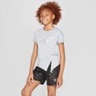 Umbro Girls' Shine Logo Side Tie T-shirt - Heather Grey