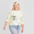 Mighty Fine Women's Nasa Star Plus Size Long Sleeve Cropped T-shirt (juniors') - Cream 1x, Women's, Size: