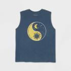 Fifth Sun Women's Plus Size Sun/moon Graphic Tank Top - Navy